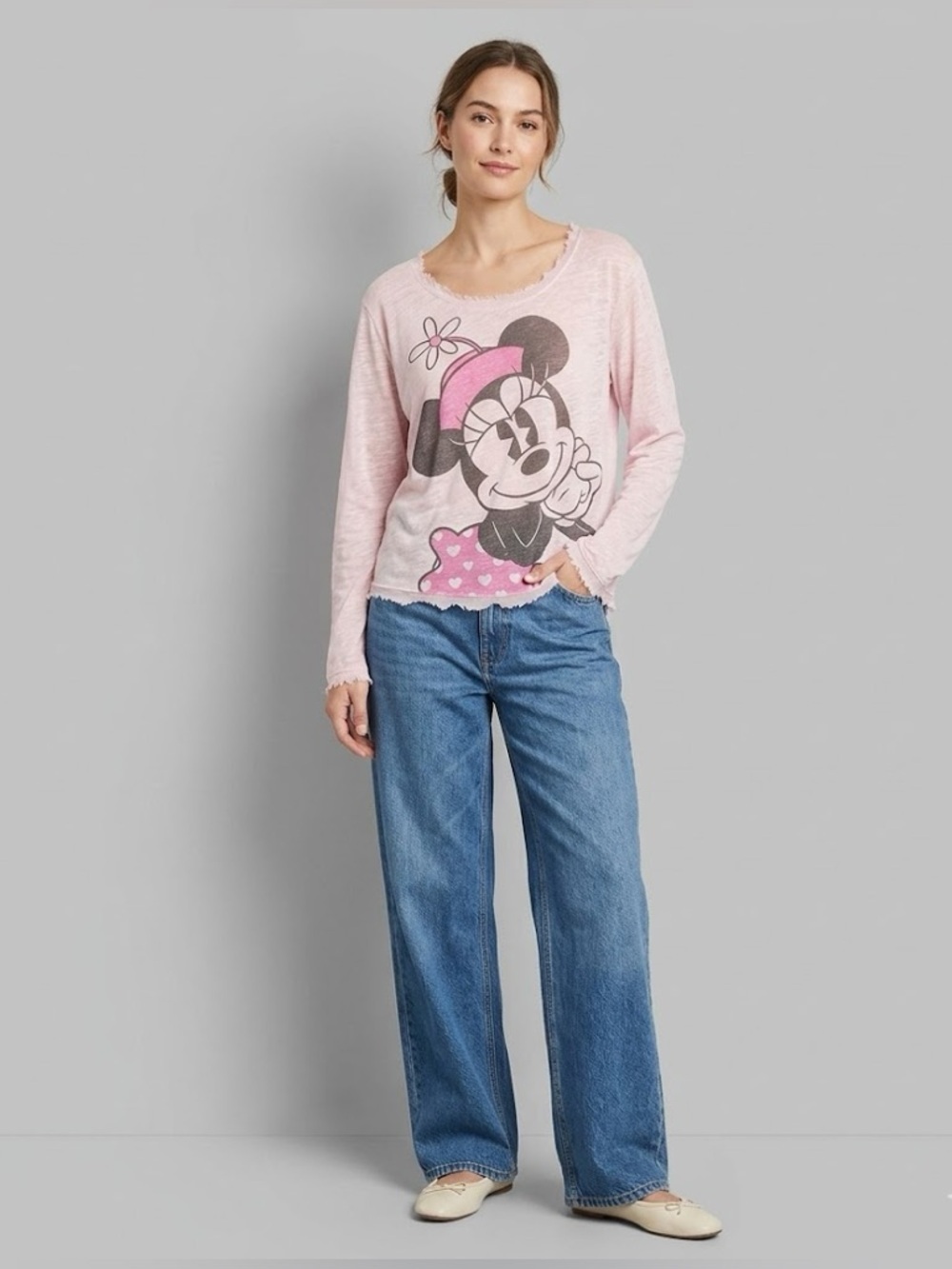 Disney Parks Minnie Mouse Pink Long Sleeve Top